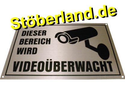 ALU-Schild DIESER BEREICH WIRD VIDEOÜBERWACHT 30x20 NEU Stöberland.de NT1918 NT 1918 (7)